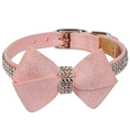 Load image into Gallery viewer, Susan Lanci Designs Puppy Pink Glitzerati Nouveau Bow 3 Row Giltmore Collar. SALE ITEM!
