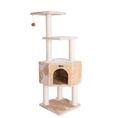 Load image into Gallery viewer, Real Wood 3 Levels Cat Tower for Kittens 48 Height Beige
