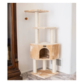 Load image into Gallery viewer, Real Wood 3 Levels Cat Tower for Kittens 48 Height Beige
