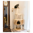 Load image into Gallery viewer, Real Wood 3 Levels Cat Tower for Kittens 48 Height Beige
