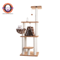 Load image into Gallery viewer, Armarkat Brown Carpet Cat Furniture, Real Wood Kitty Tower
