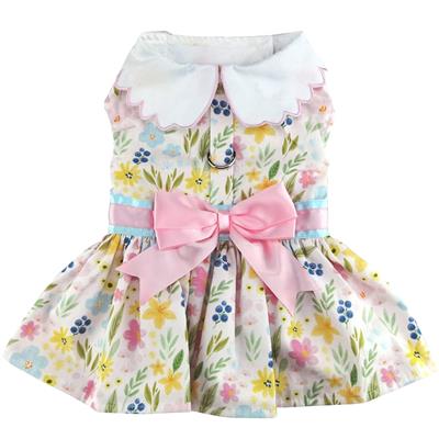 Pastel Meadow Dog Dress w/ Leash & D-Ring