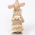 Load image into Gallery viewer, Cream Lynx Camel Coat with Velvet Bow.
