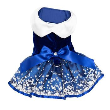 SALE ITEM! Holiday Dog Harness Dress - Snowflakes. SALE ITEM!